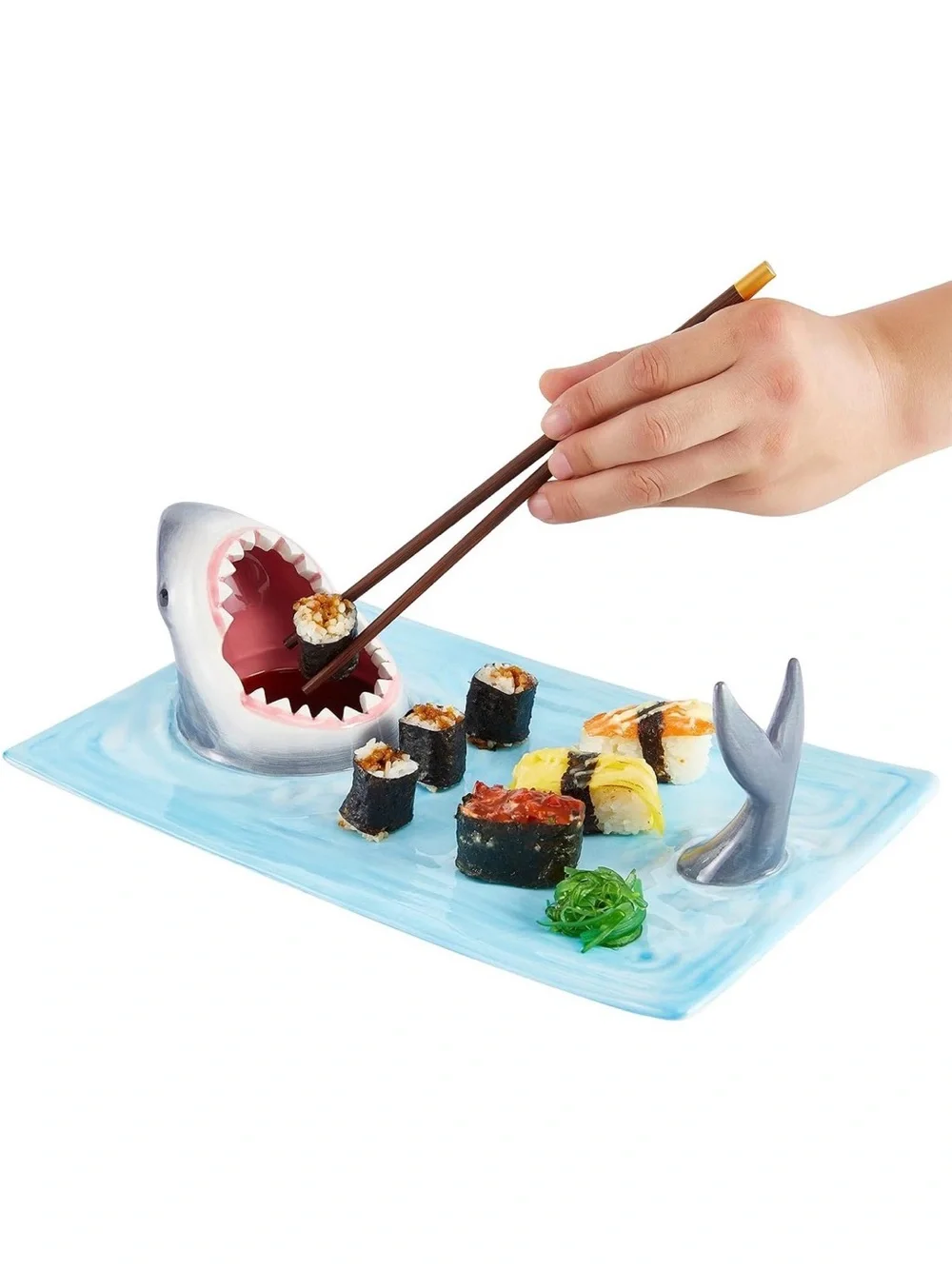 Upgraded 3-in-1 Shark Sushi Plate - Unique Dining Accessory - New in Box